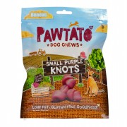 Veganer Süßkartoffelknochen (klein violett) -Pawtato Purple Knots- NICHT BIO 150g Hund Snack Pawtato