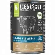 Bio Rind mit Hirse und Kürbis 400g Hund Nassfutter Liebesgut