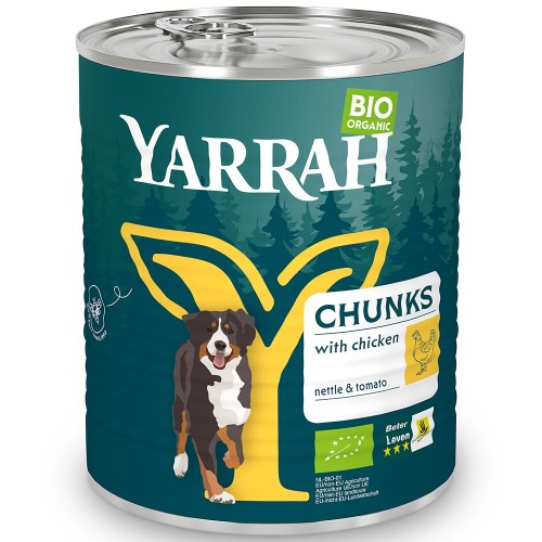 24er-SET Bio Bröckchen mit Huhn 820g Hund Nassfutter Yarrah