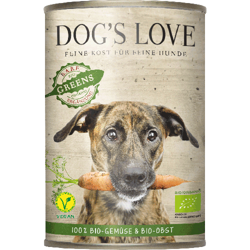 Bio Greens Vegan mit grünem Gemüse und Obst 400g Hund Nassfutter Dog